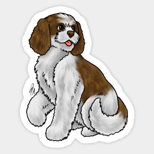 Dog - Cockapoo - Brown and White Sticker